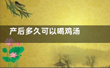 产后多久可以喝鸡汤 产后可以甲古企点种头安永结机弦喝鸡汤吗
